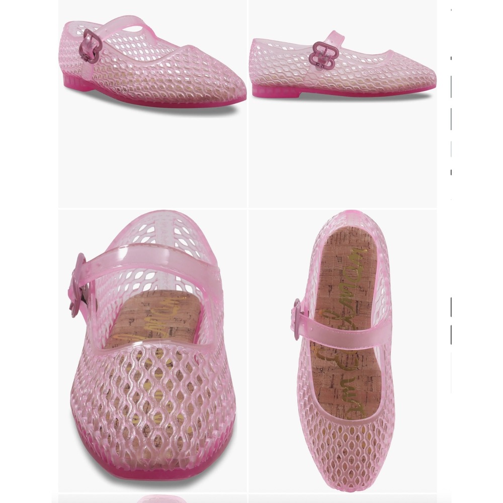 Sam Edelman Pink Michaela Jelly Woven Mary Jane Flats Girls Size 8